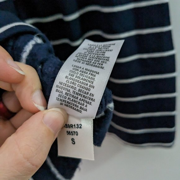 *3/$10* Splendid French Terry Wrap Striped Jumpsuit Romper Navy White Size Small - Picture 8 of 8